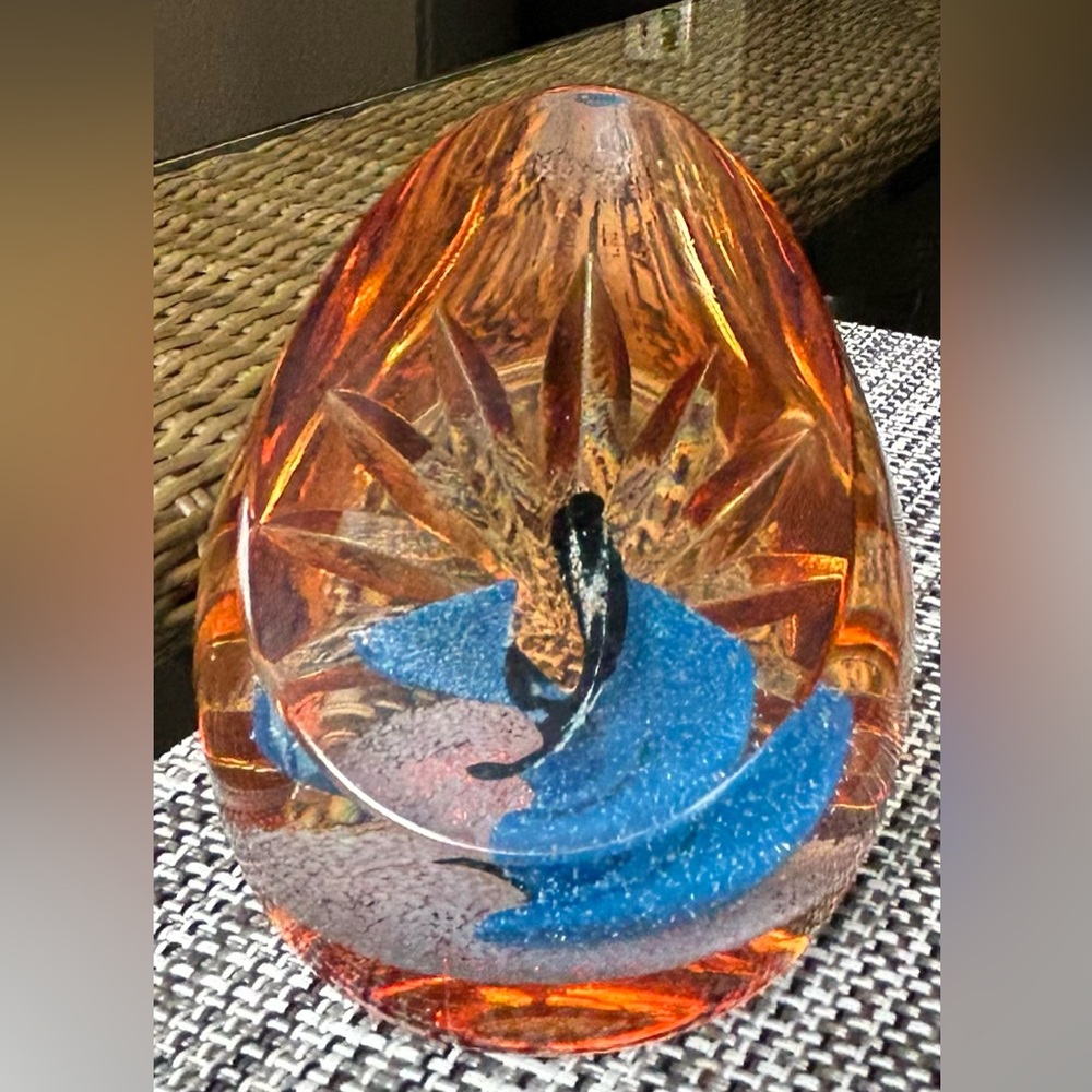 Paperweight by Caithness Orange and Blue
“Bedorian”. Rare find only 350 made